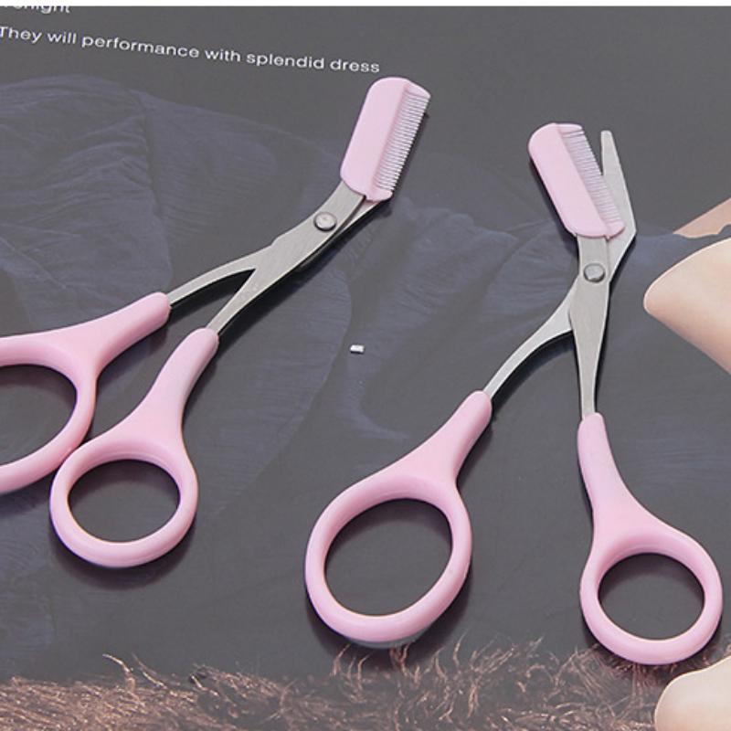 Ножницы для макияжа, триммер для бровей из нержавеющей стали, расческа для удаления ресниц, волос, маникюра, косметический инструмент для глаз