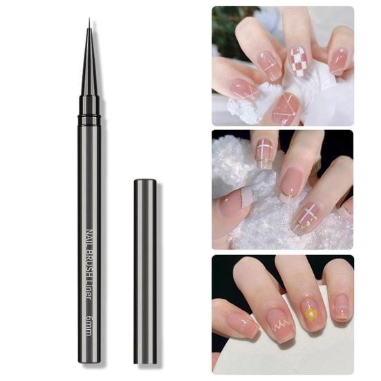 1/5 шт., кисть для дизайна ногтей, ультратонкие нейлоновые волосы, удобная ручка, металлический корпус, портативный, для начинающих, профессиональных, для самостоятельного дизайна ногтей, цветной лайнер для рисования, ручка для нанесения точек