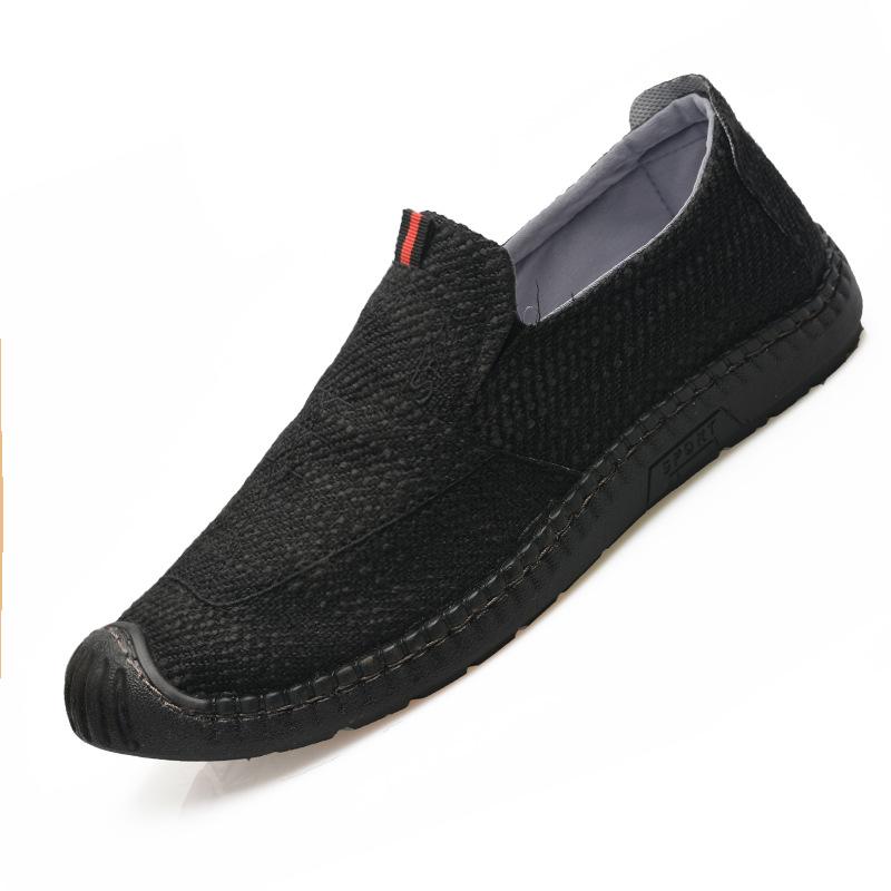 Мужские туфли весенние дышащие однопедальные ленивые туфли мужские повседневные одинарные туфли сандалии дезодорант мягкая подошва льняные туфли мужские