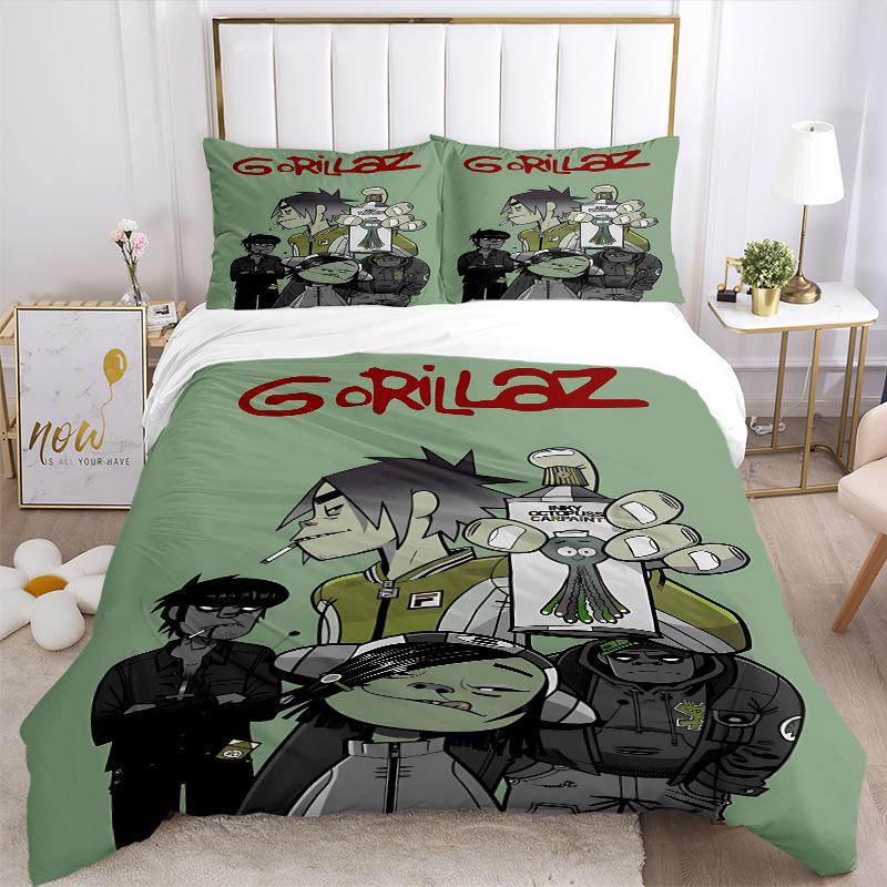 Gorillaz Digital Artistry Print 3Pcs Bedding Setduvet Cover With 2 Bedropillowcase Home Birthday Gift