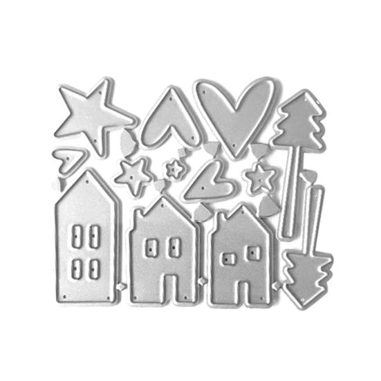 Трафарет для резки металла в виде сердца, звезды, дома, DIY, тиснение, бумажные открытки, декор