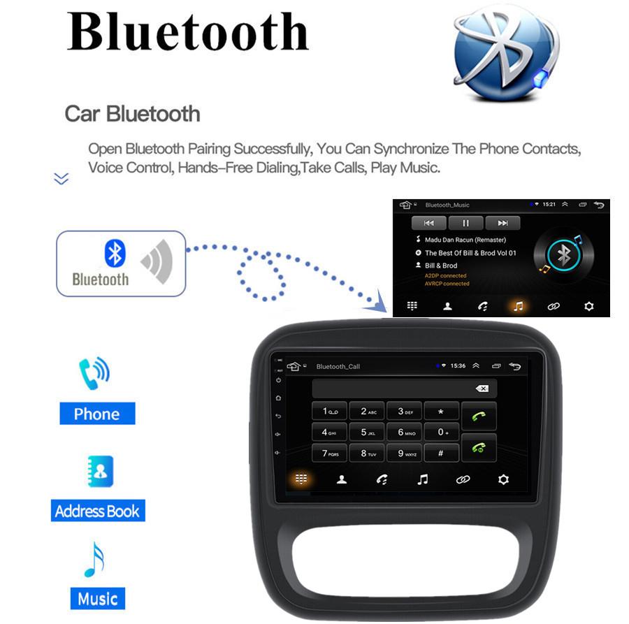 9" Android 11.0 Автомагнитола Радио Навигация GPS Для Renault Trafic 3 2014-2021 с Carplay
