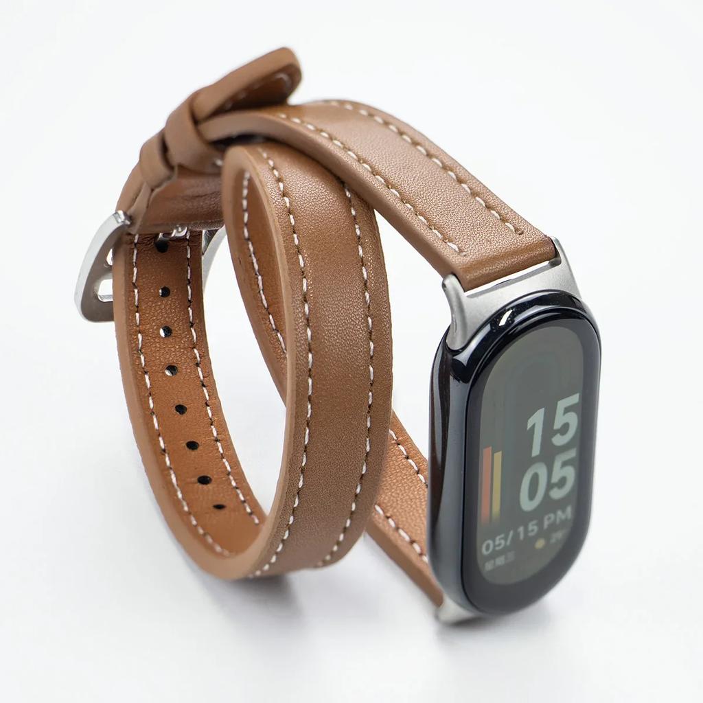Для Mi Band 8 Ремешок Кожаный ремешок Для Xiaomi Mi Band 9 Ремешок на запястье Correa Часы Замена Miband 9 NFC Спортивный браслет Pulseira