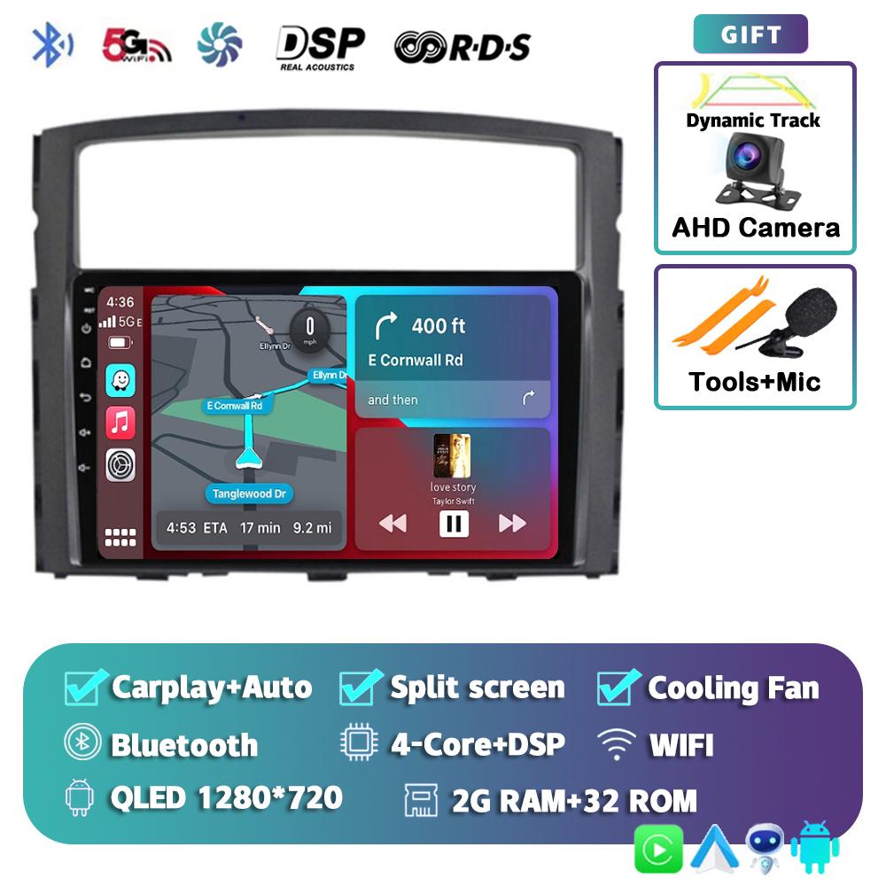 Android 14 Carplay Car Radio для Mitsubishi Pajero 4 V80 V90 2006 - 2014 Мультимедийный Видео Навигационный Плеер GPS Стерео Головное Устройство