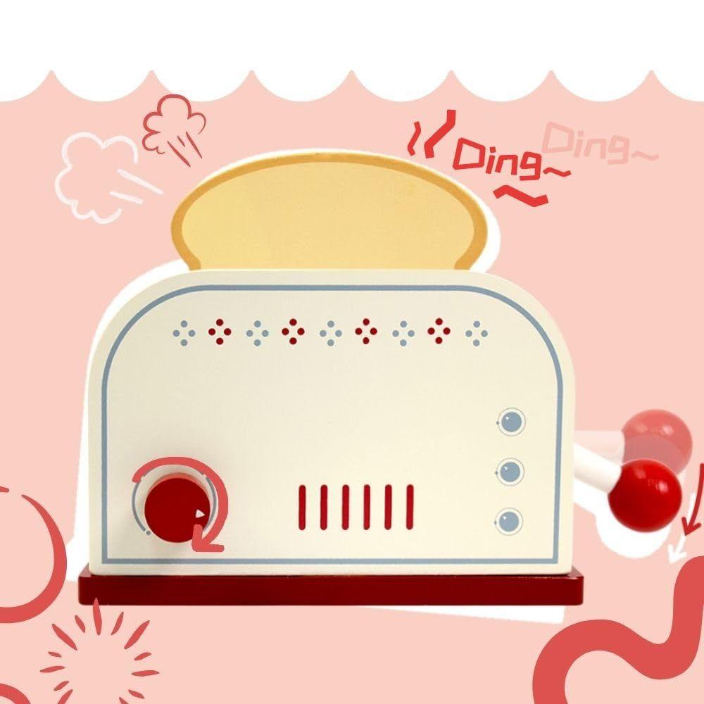 Мини-размер имитации хлебопечки и кофемашины, деревянный дизайн, мини-магазин завтраков, игрушки для ролевых игр, игровой домик