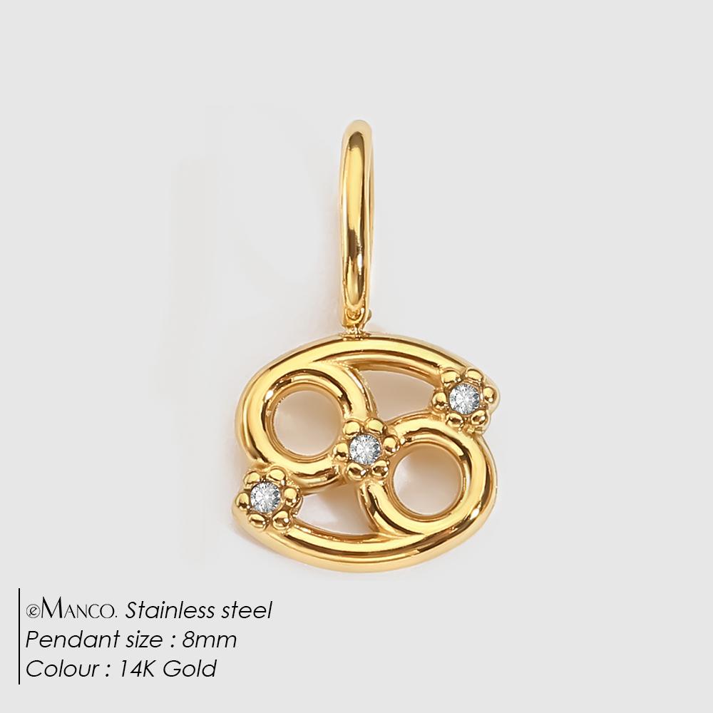 eManco Stainless Steel Star Zodiac Sign 12 Constellation Pendant Accessories for Necklace Women Man Jewelry Gifts