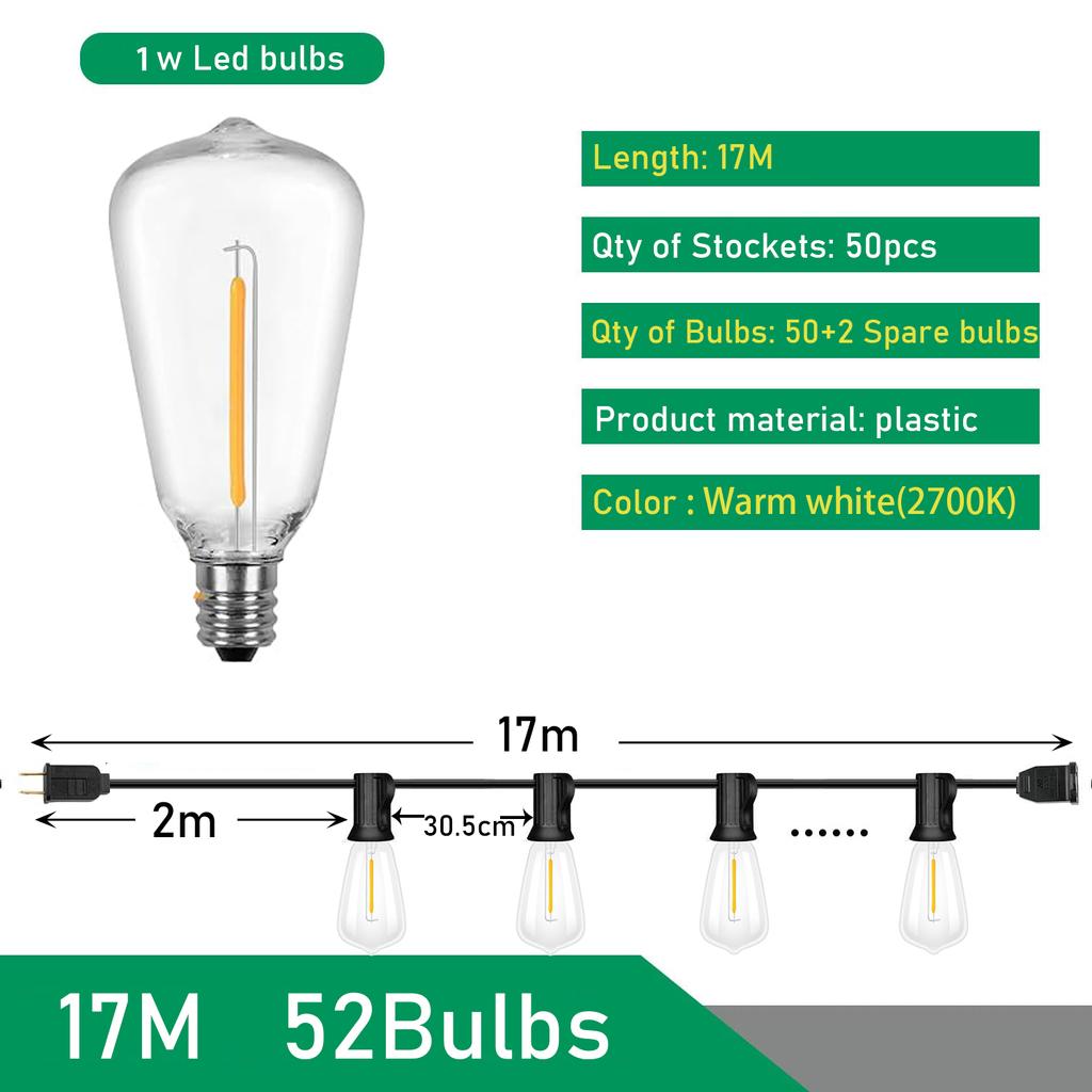 Гирлянда ST38 светодиодный глобус гирлянда наружная гирлянда с регулируемой яркостью для рождественской вечеринки декор сада гирлянда лампа уличная патио задний двор
