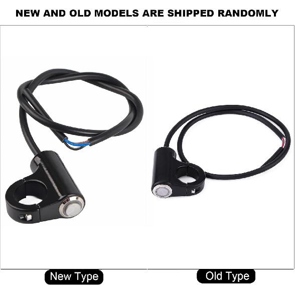 Motorcycle Push Start Button with Horn, Headlight, Brake, Fog Lights - 7/8" (22mm) Automatic Return with Green Light