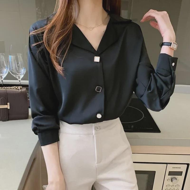 2025 Spring Korean Style Versatile Long Sleeve White Women's Shirt