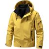 Cozy Up Windbreakers Mens Hooded Cargo Jacket Spring Waterproof Zipper Coat Bomber Camping Loose Thin Softshell Hiking Jackets Men