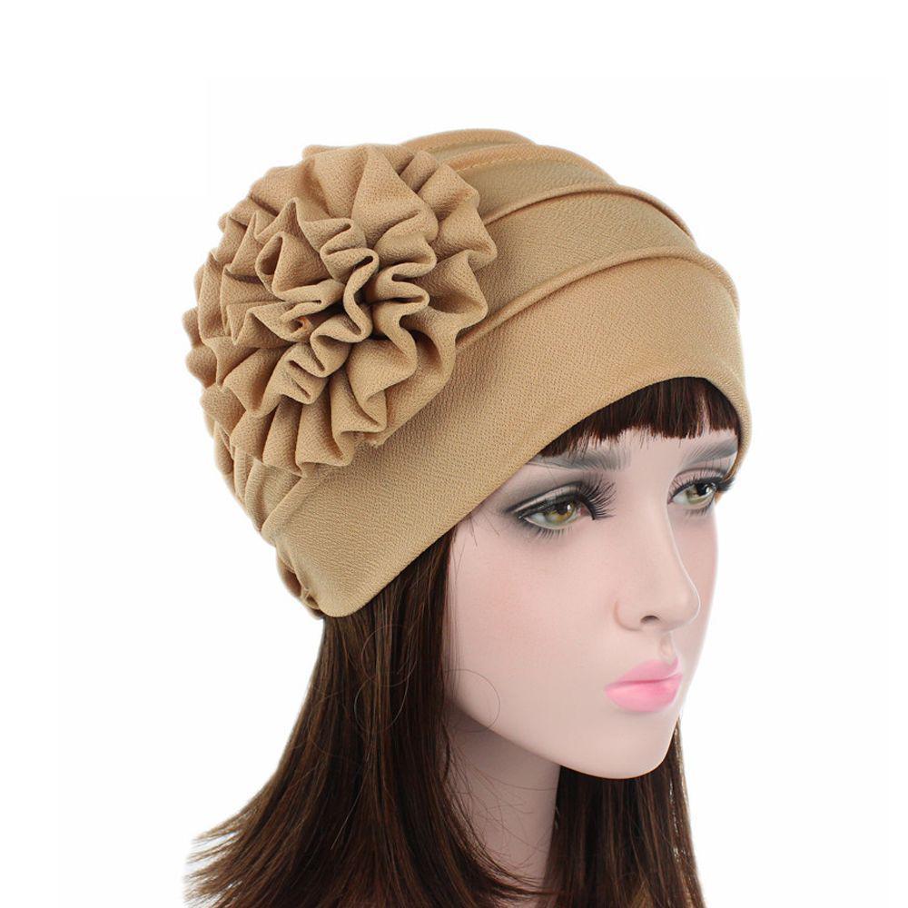 Женская мода на открытом воздухе, шляпа с цветком от рака, тюрбан для химиотерапии, шапка-бини, мешковатая кепка, хиджаб