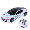 White Automatic Transforming Robot Car Toy with Light and Music, Robot Car, Automatic Universal Avoid Obstacles with Lights Automatic Change Shape