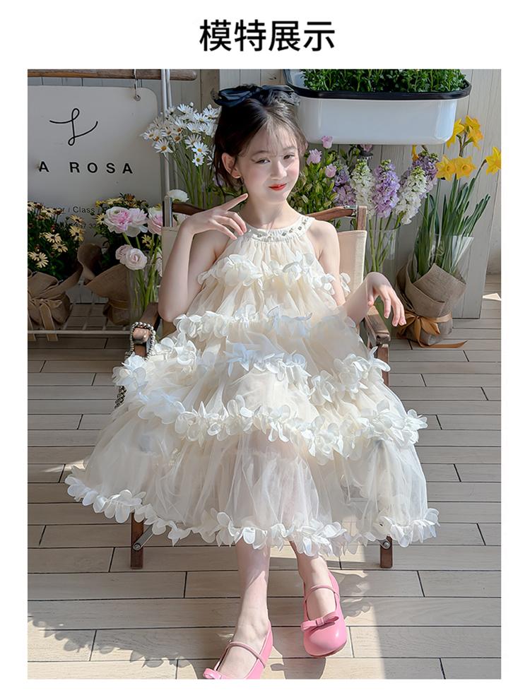 Girl Princess Dress 2026 Spring/Summer New Flower Birthday Dress Girl Fairy Yarn Dress Children's Cake Dress
