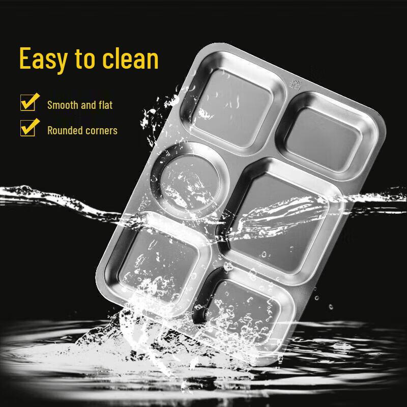 Thickened 304 Stainless Steel Divided Meal Tray