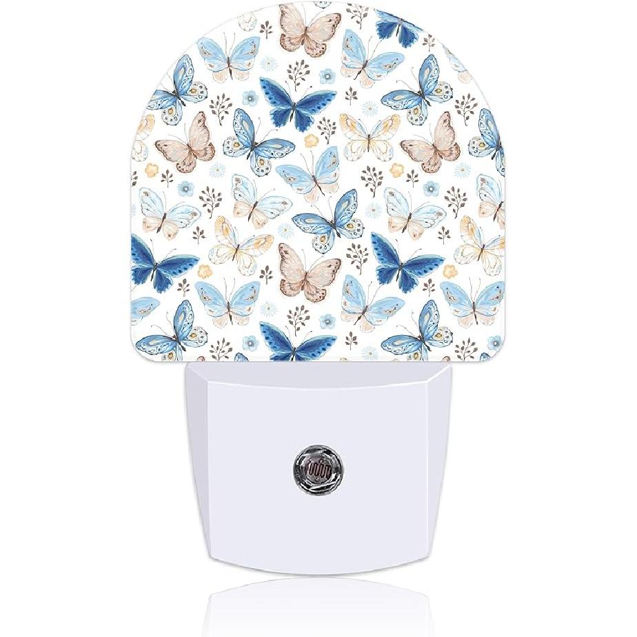 Watercolor Christmas Tree Night Light for Kids, LED Night Light Plug into Wall with Dusk to Dawn Sensor for Girls Boys Women Men Room Decor, Hallway,