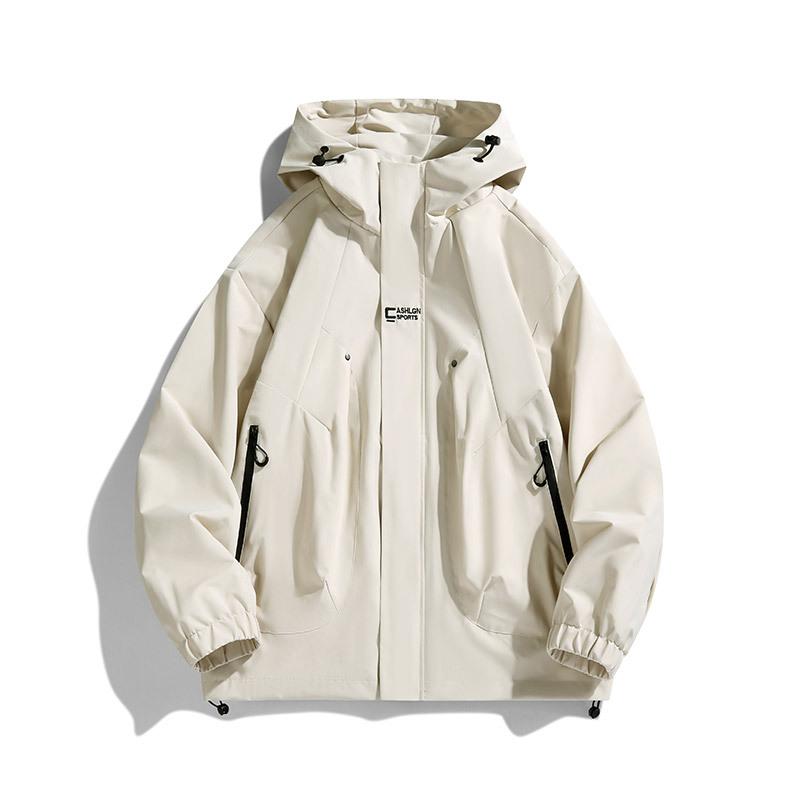 Spring and Autumn Mountain Style Waterproof and Windproof Hooded Jackets for Men and Women, Casual and Versatile Outdoor Wear Trendy Jackets