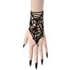 Yousheng Spider Web Finger Chain Hollow Out Spider Decor Adjustable Gothic Hand Chain Halloween Party Carnival Easter Day Bracelet Ring