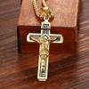 Vintage Catholic Cross Pendant Necklace Men Women Christian Believers Prayer Amulet Jewelry