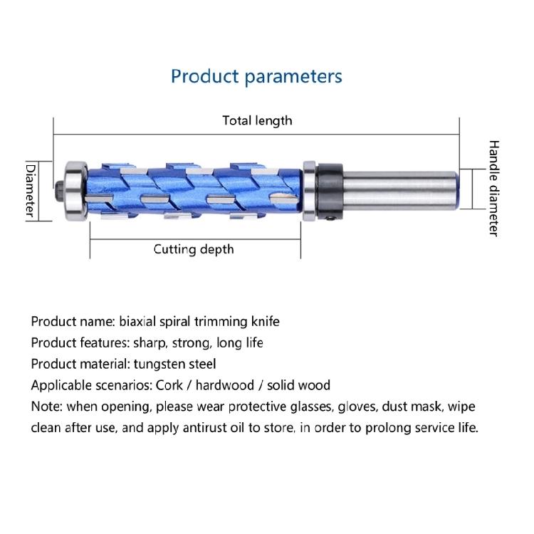12.7mm 1/2 Shank Carbide Spiral Trimming Bit Milling Tools Woodworking Mill