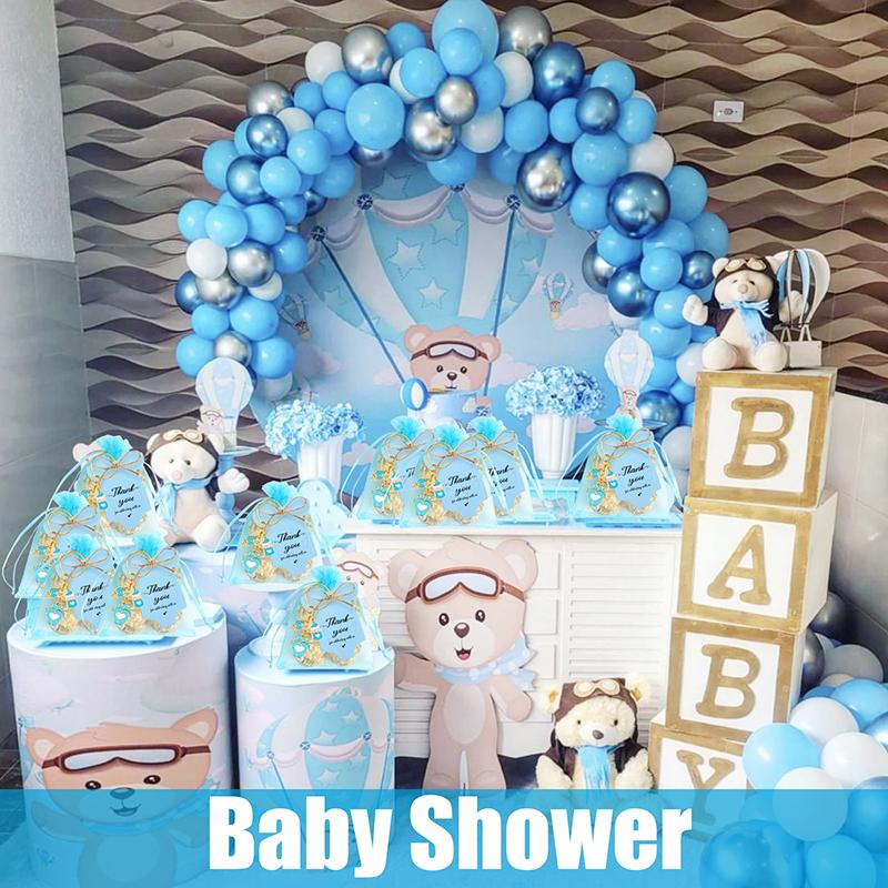 12 Наборов Сувениров для Детского Праздника для Девочки Мальчика Брелоки-Отпечатки Ног Подарки с Бутылочкой Леденцом Органовыми Мешочками и Бирками с Благодарностью