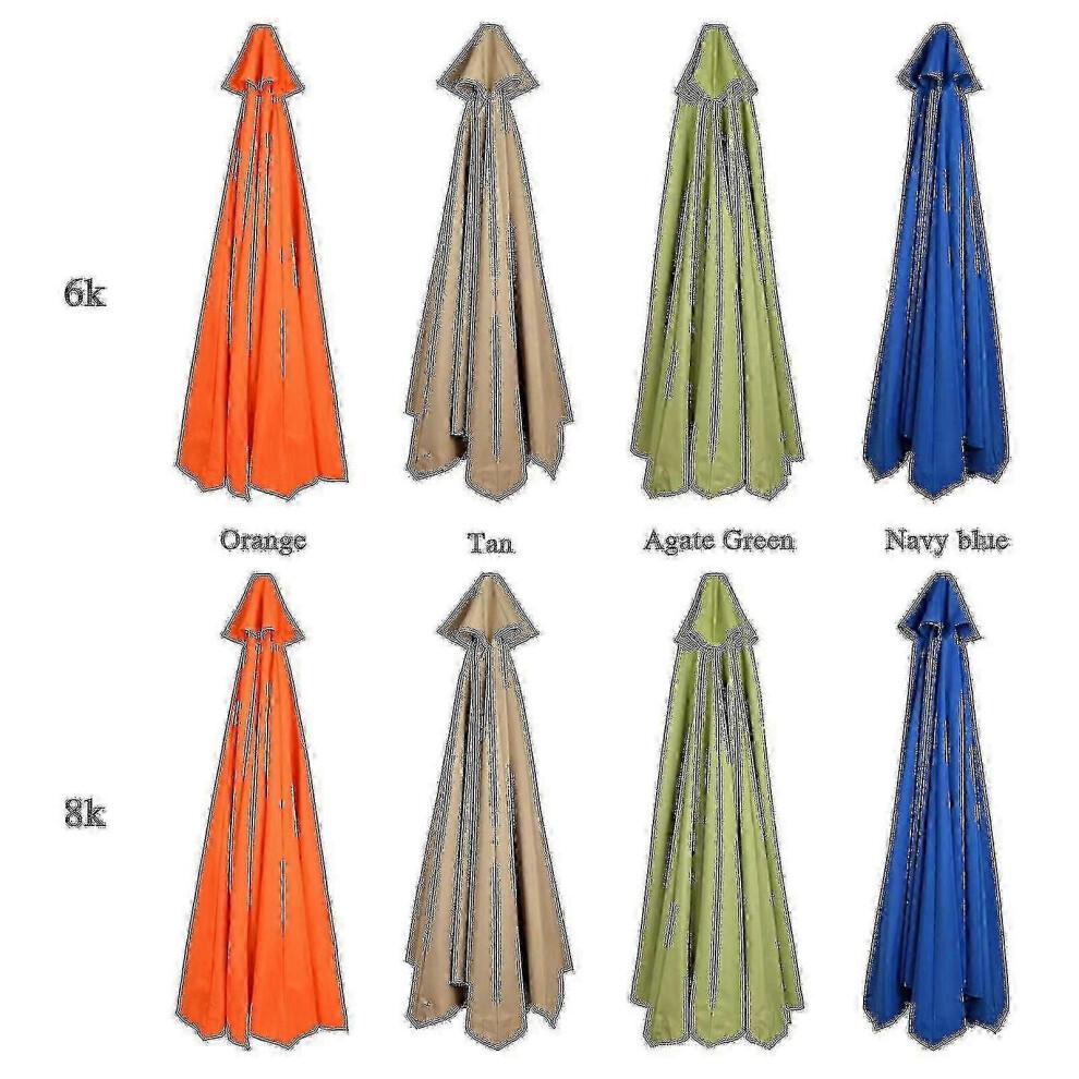 (Navy blue, 300cm*6k) Replacement Fabric Garden Parasol Canopy Cover For 3m 6/8 Arm Patio Sun Umbrella 50% Offer s