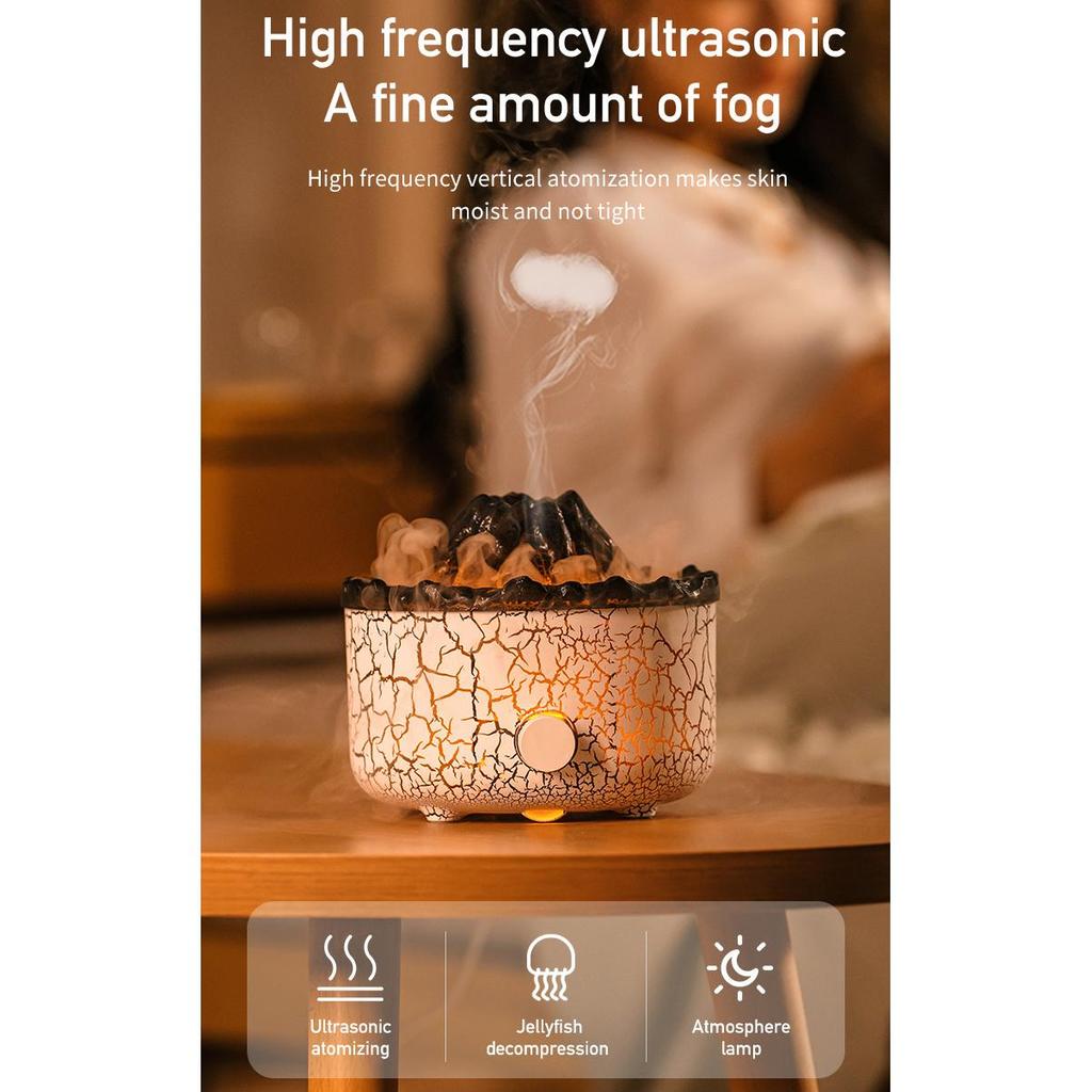 Увлажнители пламени вулкана, диффузоры с 7 цветными лампочками, диффузоры для ароматерапии, необходимое украшение для дома, комнаты, аромат