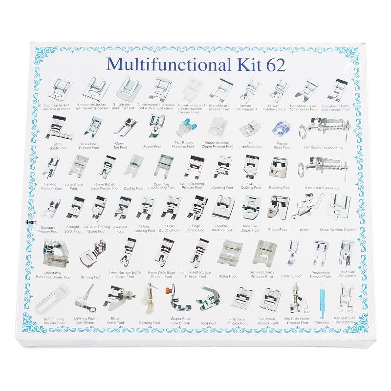 Набор многофункциональных прижимных лапок для швейной машины - 32 шт., 42 шт., 48 шт., 52 шт., 62 шт., 72 шт. Доступны варианты «Делюкс»
