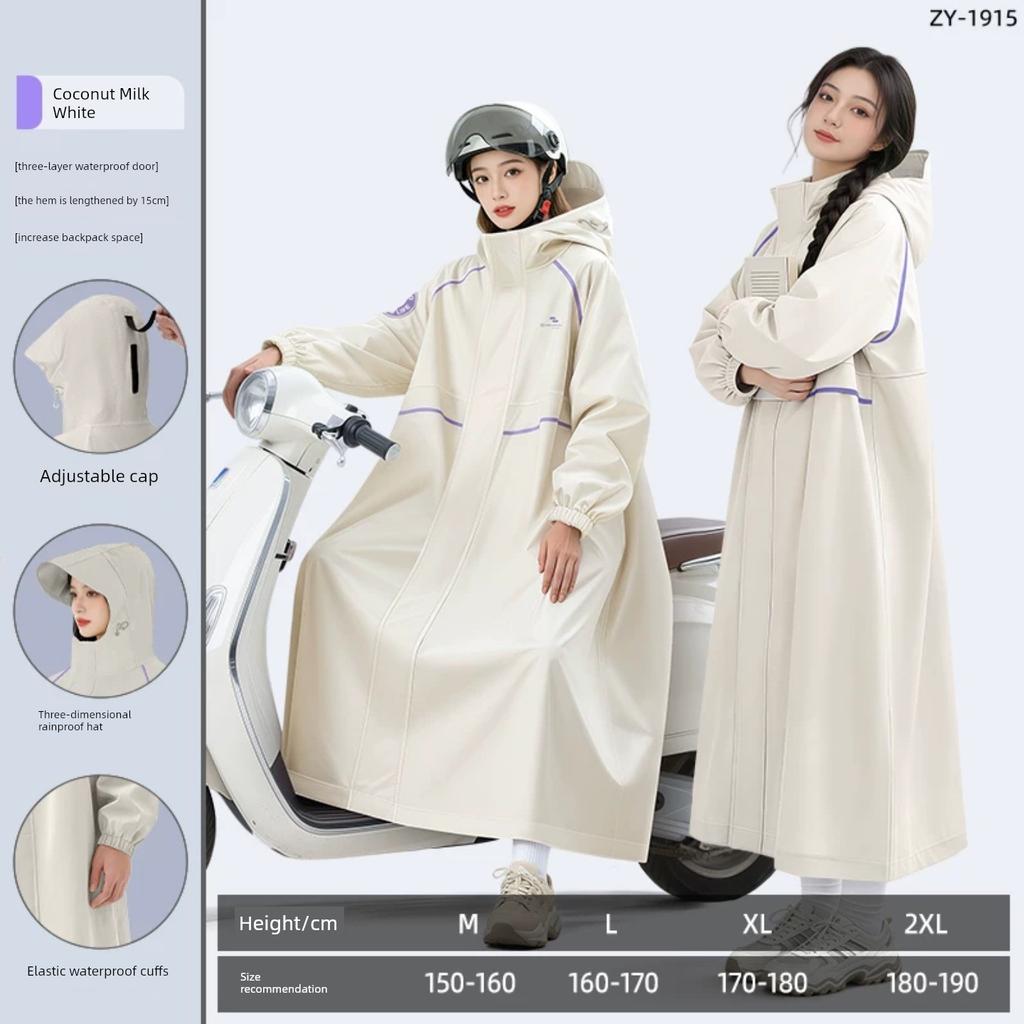 Raincoat for Electric Scooter, Women's Model, Adult Outerwear, 2026 New Style, Single-Person Long Full-Body Rain Poncho, Storm-Proof, Integrated with