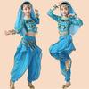 2 Pcs/set Children Kids Girls Indian Belly Dancewear Chiffon Dancing Outfit Performance Clothes