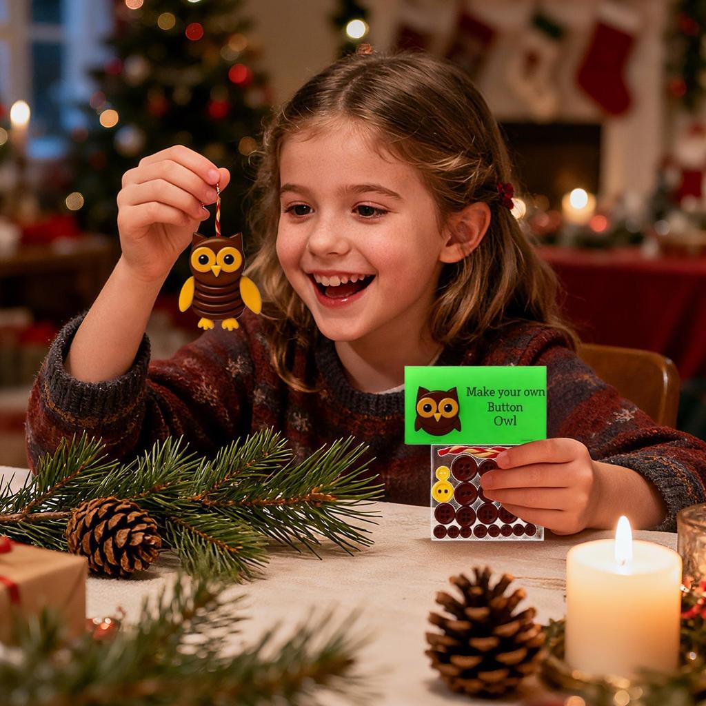 Рождественский набор пуговиц для поделок с животными Веселые пуговицы ручной работы Животные-украшения Домашние украшения Для автомобиля, квартиры, общежития, офиса