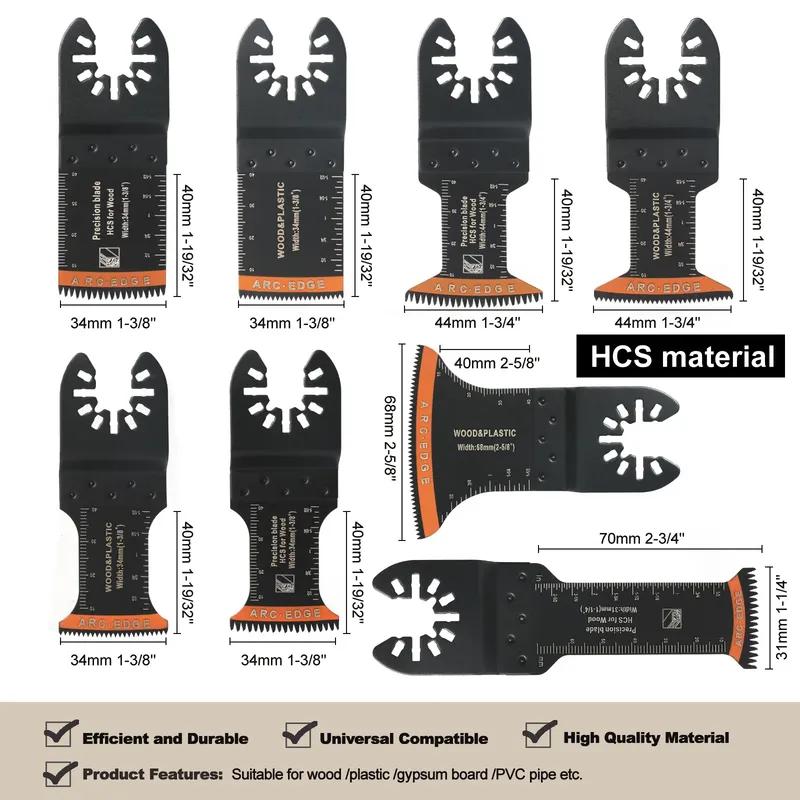 Japanese Tooth Carbide Oscillating Saw Blade Kit, Arc Edge, Oscillating Multitool Blades Precise Cut for Wood PVC Iron 39-10 Pcs