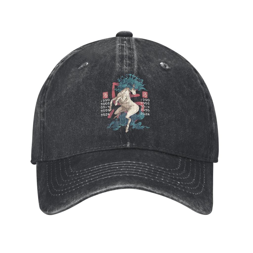 Year Of The Horse 2026 Chinese Lunar New Year Print Caps Men Women Cotton Trucker Hat Causal Wear Baseball Cap Adjustable