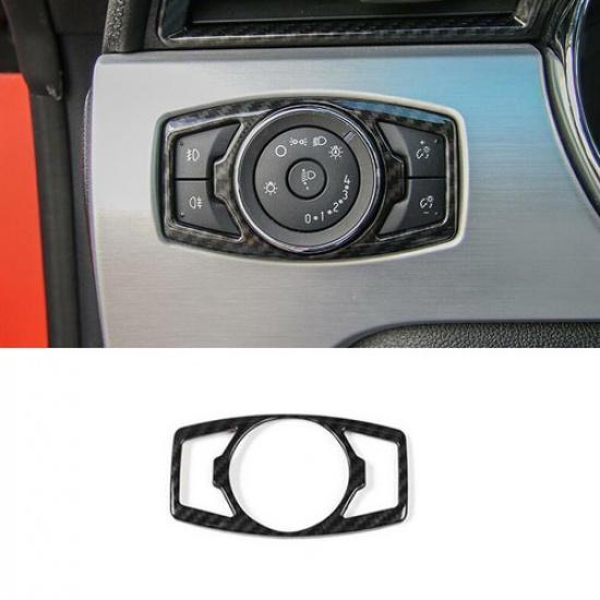 Headlight Switch Control Frame Cover For Ford Mustang 2015- ABS Carbon Fiber