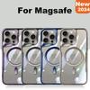 Прозрачный магнитный чехол Magsafe для iPhone 15 14 13 12 Pro Max Plus Funda, ударопрочный, беспроводная зарядка, акриловый жесткий, полная защита
