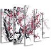 Five Piece Picture Canvas Print Cherry Blossom Japan Tree