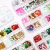 12Grids/Box Nail Sequins Стильные изысканные мини рождественские наклейки для маникюра с блестками для