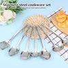Набор из 7 предметов кухонной утвари из нержавеющей стали, термостойкий набор кухонной утвари, набор лопаток и половника для супа с эргономичной ручкой