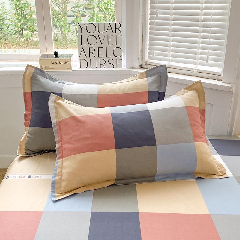 Хлопковые наволочки: Чистый хлопок, простой стиль для дома, общежитий, одноместных и двухместных комнат (Одиночный/Пара)