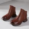 The First Layer of Cowhide Short Boots for Women's Autumn and Winter 2025 New Retro Ethnic Leather Chelsea Women's Small Leather Boots