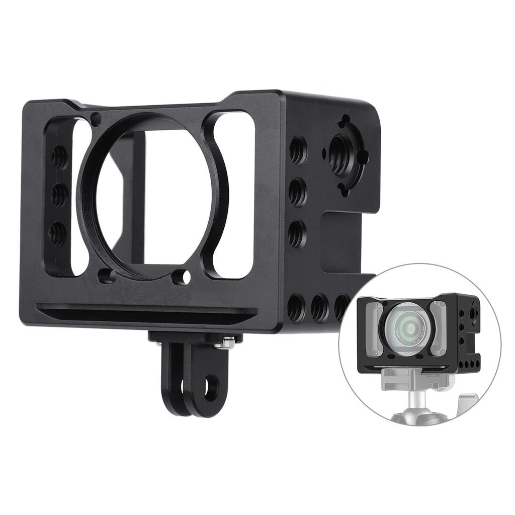 Aluminum Alloy Camera Vlog Cage Protective Camera Cage with 1 4 3 8 Inch Screw Holes Compatible with Sony RX0 II