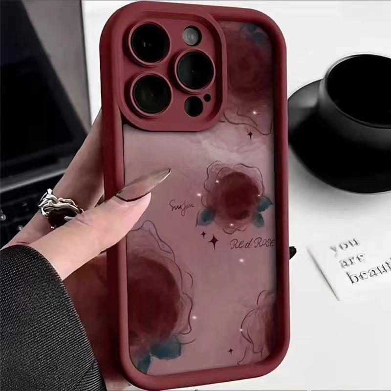 Artistic Flowers iphone16pro For iPhone 16 15 Pro Max 16pro 14 13 12 11 16 Plus Soft TPU Thickened Protective Back Cover