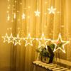 LED String Lights Pentagram Star Curtain Lights Fairy Wedding Birthday Christmas Lighting Lamp Indoor Home Decoration String