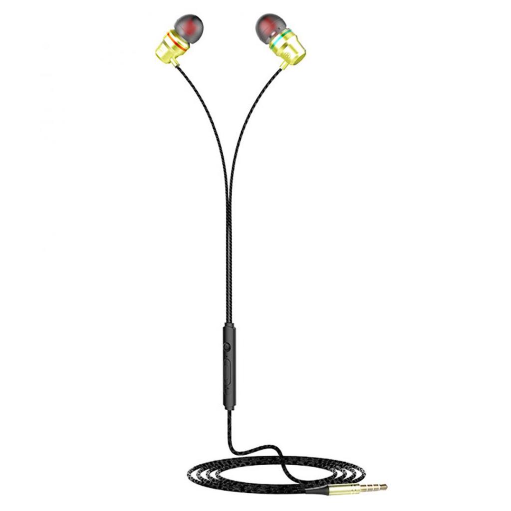 Универсальные наушники-вкладыши с металлическим корпусом и проводным управлением с тяжелыми басами, микрофонные наушники