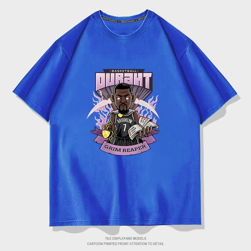 2022 Summer Nets Durant Basketball Training T-Shirt Men's Cotton Loose Large Size Casual Short Sleeves