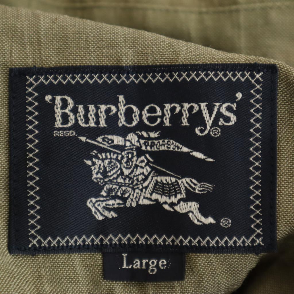 Burberrys 90-е Льняная Старая Короткий рукав Военная рубашка L Оливковый Мужская Б/У