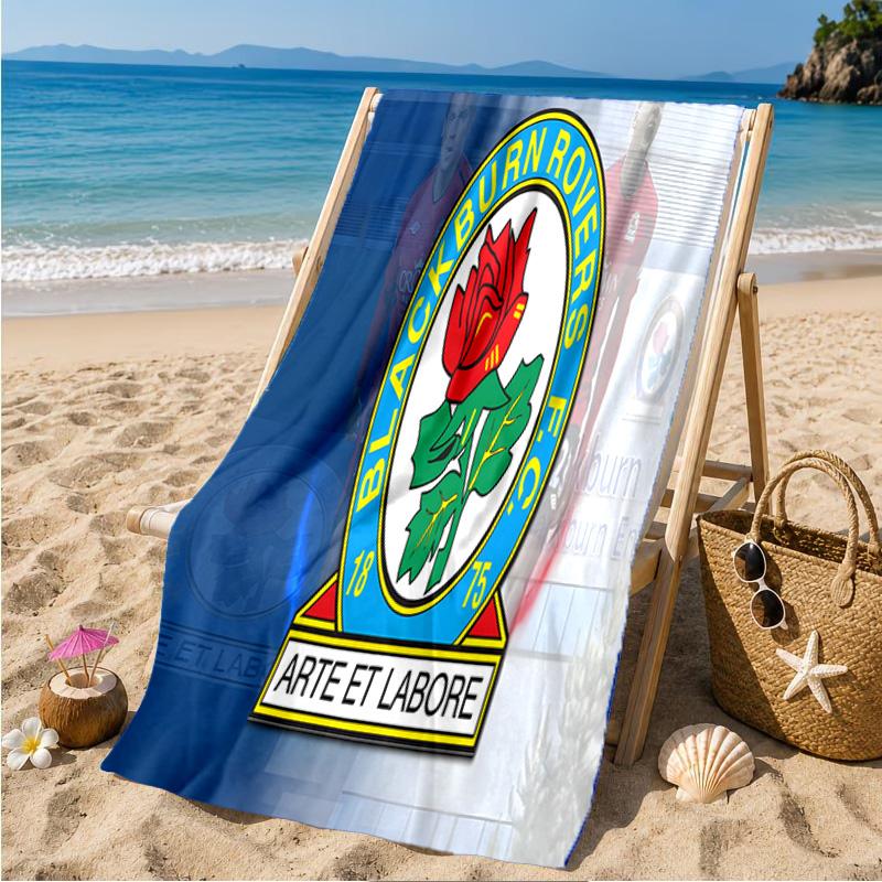 Blackburn-Rovers Crest Beach Towel Microfiber Beach Towel, Lightweight and Quick-Dry, for Summer Travel, Swimming Pool Fan Birthday Gift