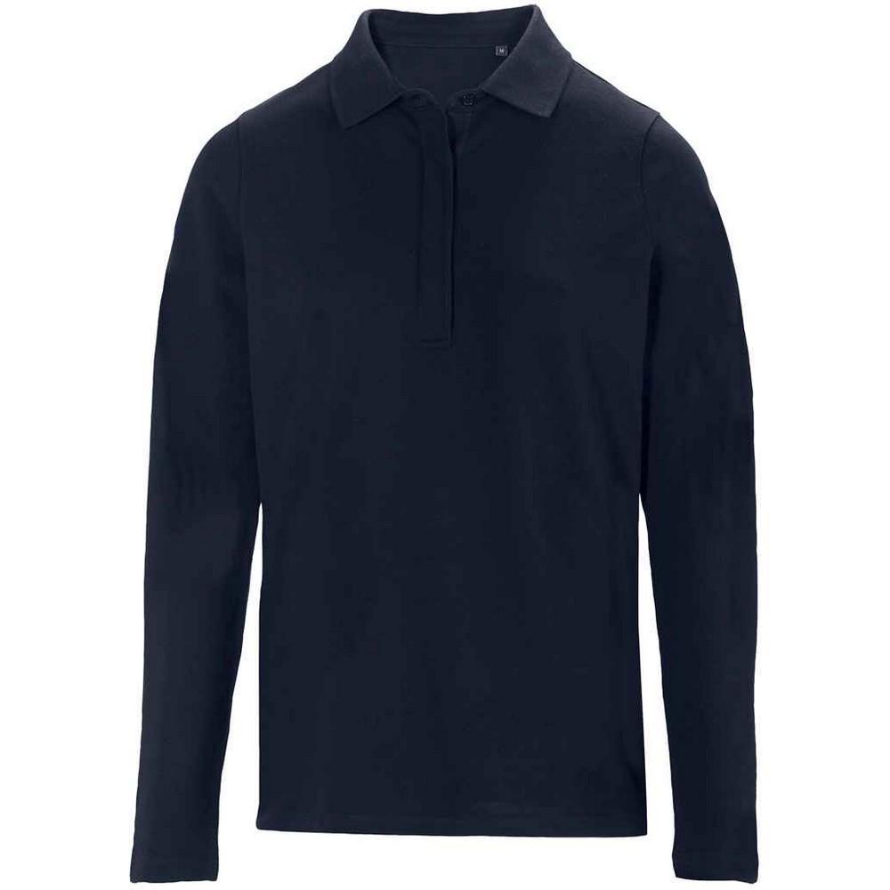 Женская/Дамская рубашка-поло с длинным рукавом пике Owen от NEOBLU