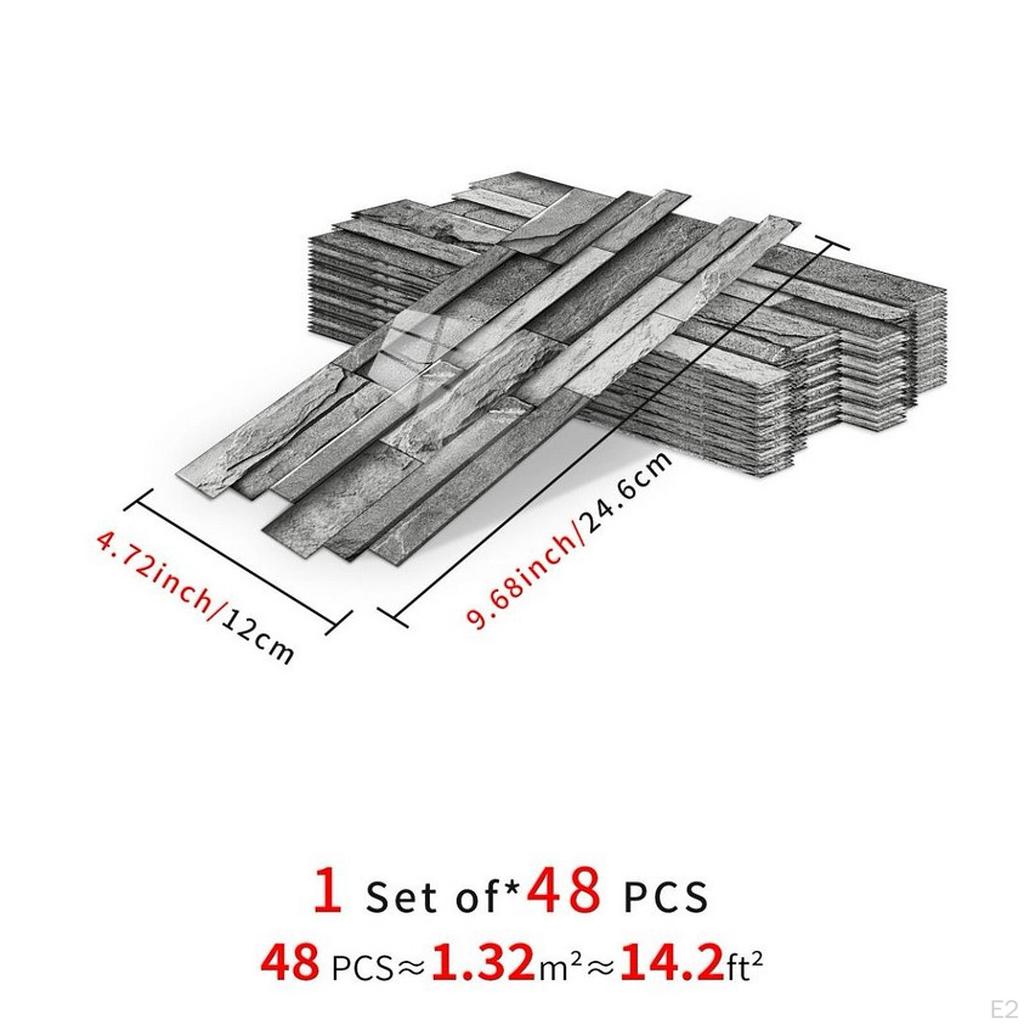 48 штук Самоклеящиеся обои под искусственный кирпич для спальни и шкафов
