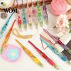 Comfortable Grip Crochet Hook Resin for Beginners, Crocheting Lovers, 2.0mm-8.0mm Ergonomic Artistic with Long Floral Handle Blankets, Dolls, Shawls,