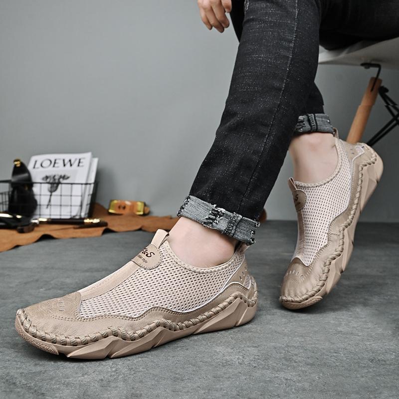 Модная мужская обувь, удобные мокасины для воды, модная летняя обувь, мужская повседневная обувь, сетчатые дышащие туфли на плоской подошве, мужские кроссовки
